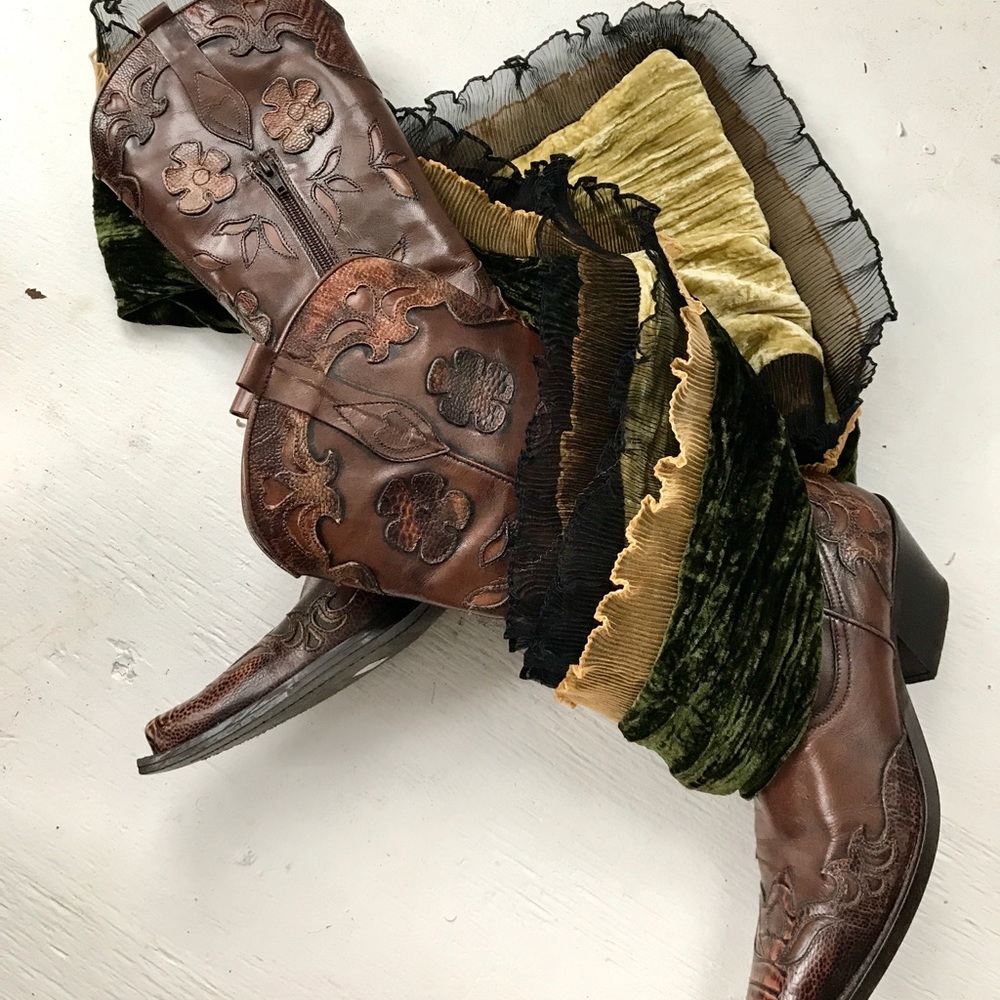 Hand Tooled Italian Leather Boots